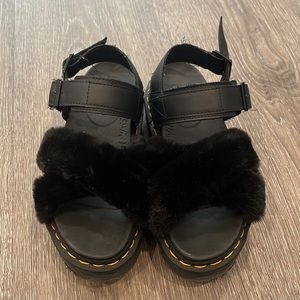 Dr Martens fur sandals